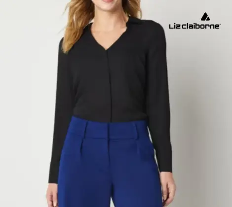 liz claiborne long sleeve tops