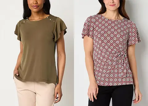 liz claiborne short sleeve tops