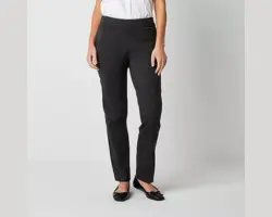 Liz Claiborne Lisa Women's Mid Rise Straight Pull-On Pants